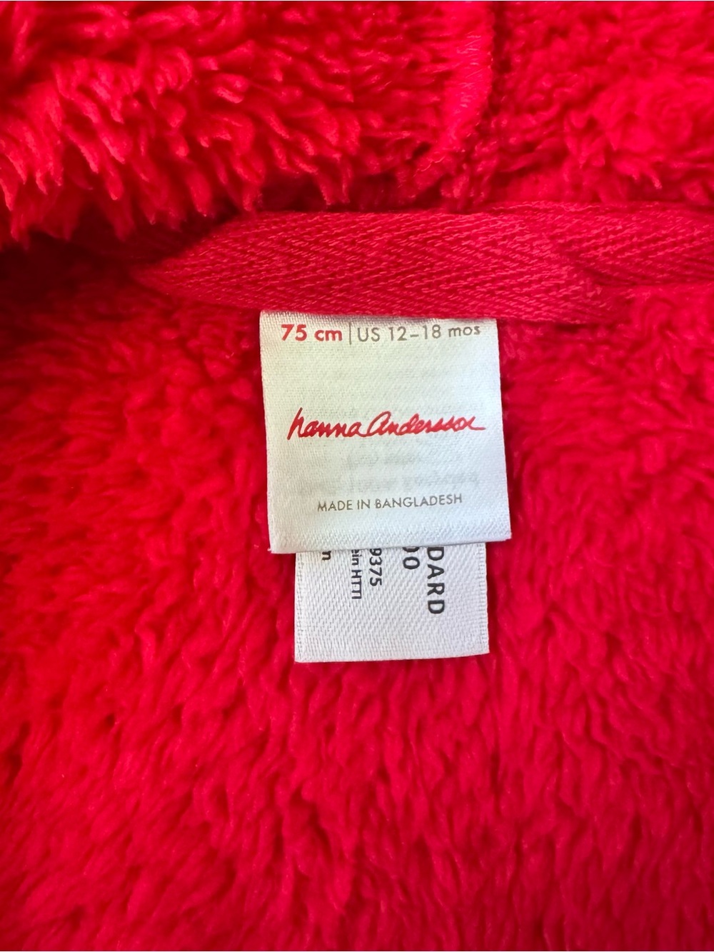 Hanna Andersson Santa Hooded One Piece Fleece Jumpsuit Size 12-18 Months - Picture 5 of 6